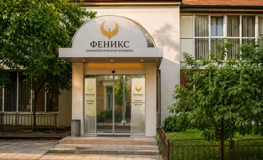 Вход в наркологическую клинику «Феникс» в Лихославле